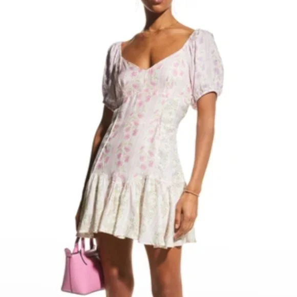 NWT: LOVESHACKFANCY | Amini Floral Mini Dress Size 10 - Picture 11 of 12